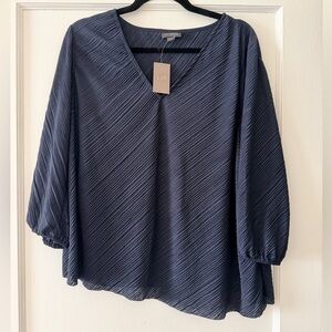 NWT J. Jill VNeck Blouse/Top Navy